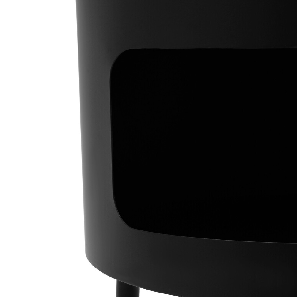 40x40x55cm Modern Side Table, Round Table with Open Storage, Bedside Table