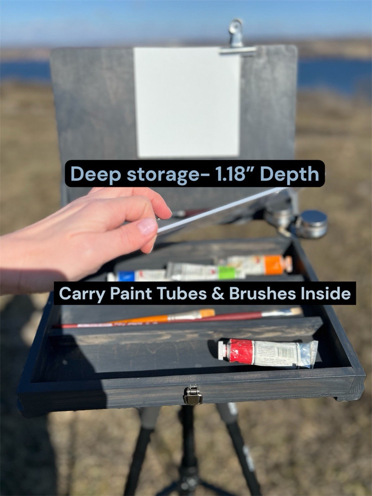 Deep Pochade Box 14*10 “ Plein Air Travel Easel -Portable Artist paint storage