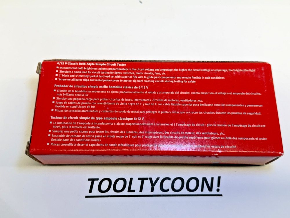 Snap-on Tools New Bulb Style Classic Simple Circuit Tester EECT130