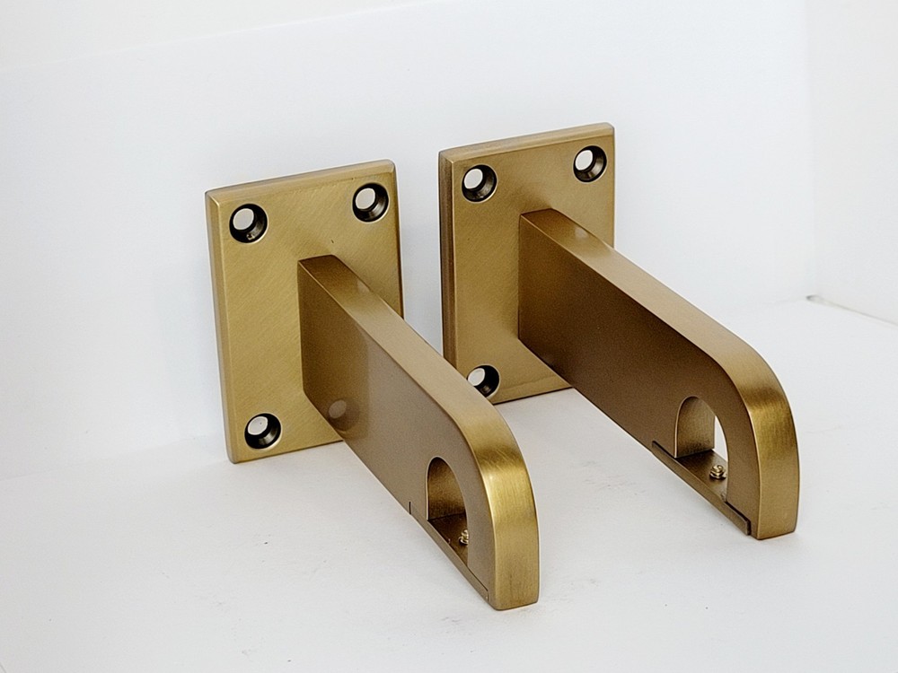 Restoration Hardware Bayonne Solid Brass End Brackets Small LBB Open Box