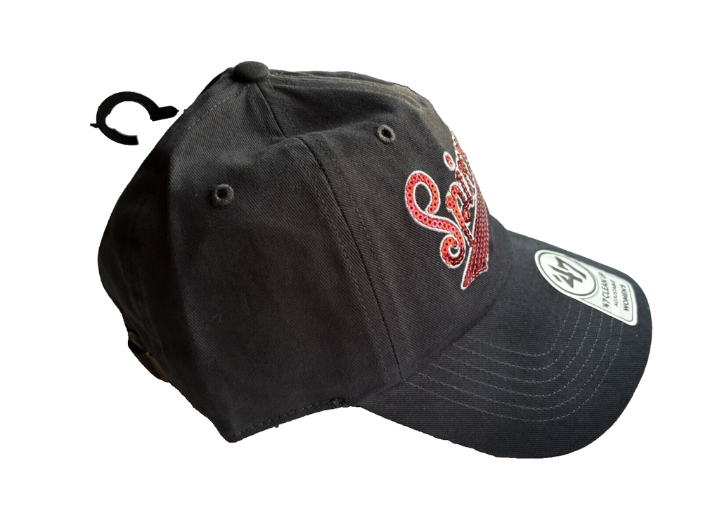 Lowell Spinners '47 clean up Adjustable Women's black hat with red sequin Logo