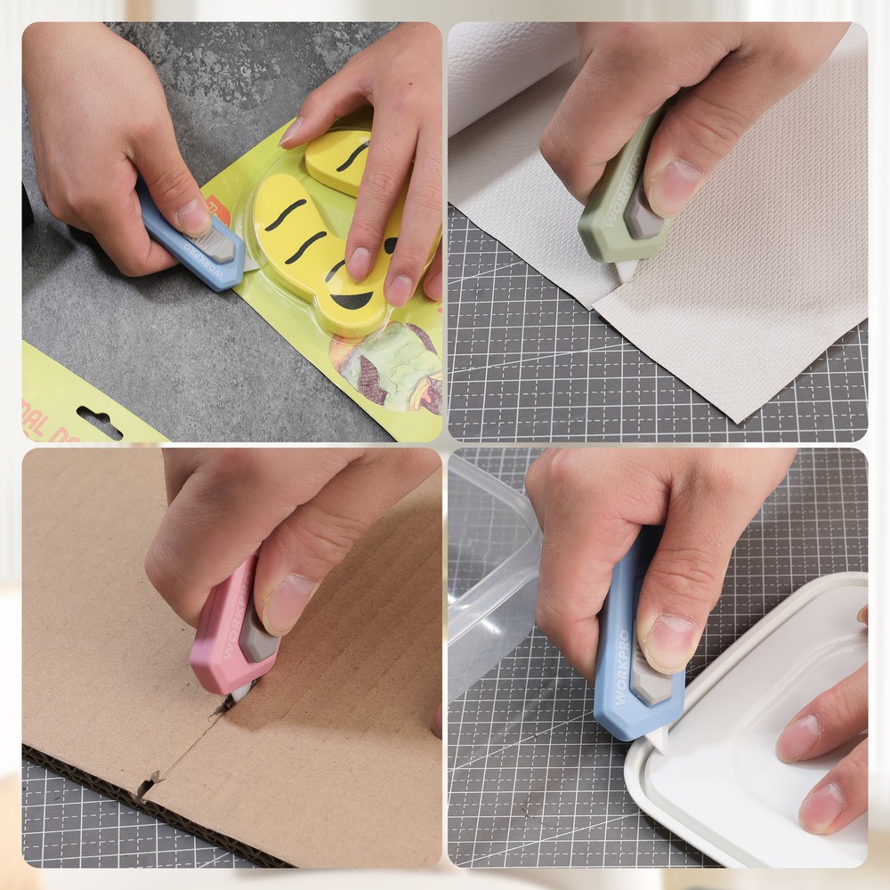 WORKPRO 3PIECES Safe Ceramic Box Cutter Small with Extra Blades Quick Change