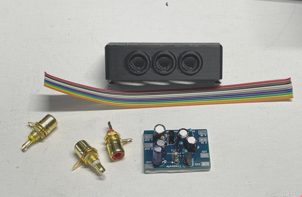 Intellivision composite video mod brd & back panel NO DRILL installation service