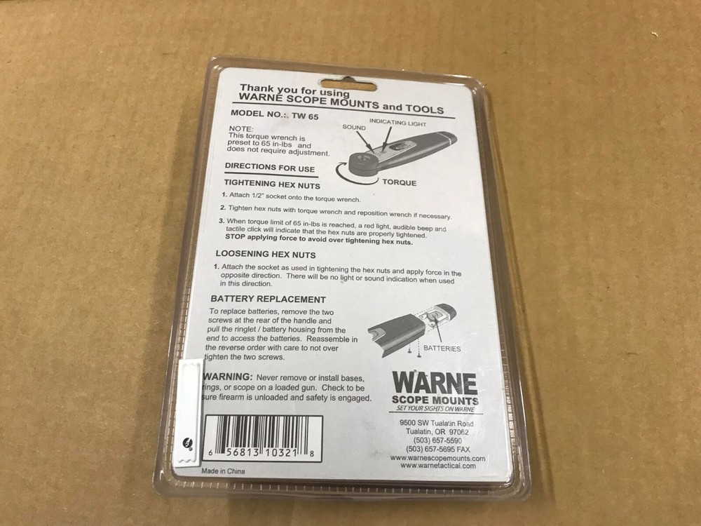 New Warne Tactical Scope Mount Torque Wrench