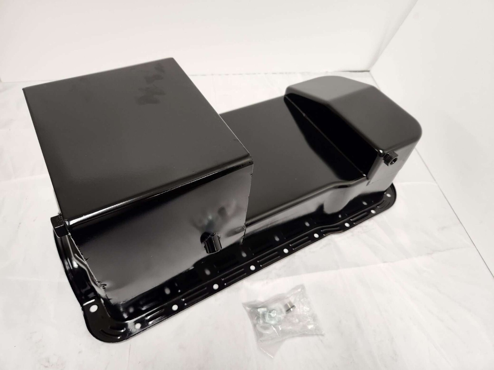 1979-1993 Fox Body Ford 7qt Dual Sump Black Drag Oil Pan Small Block 302W 5.0L