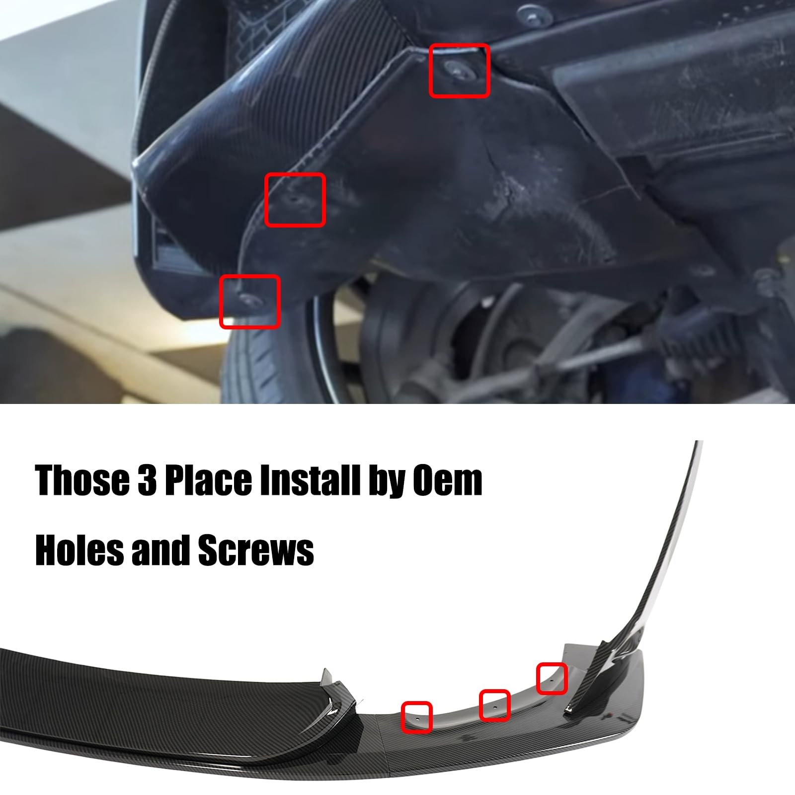 5PCS LPT Style Front Bumper Lip for BMW F80 M3 F82 Front Bumper Spoiler Splitter