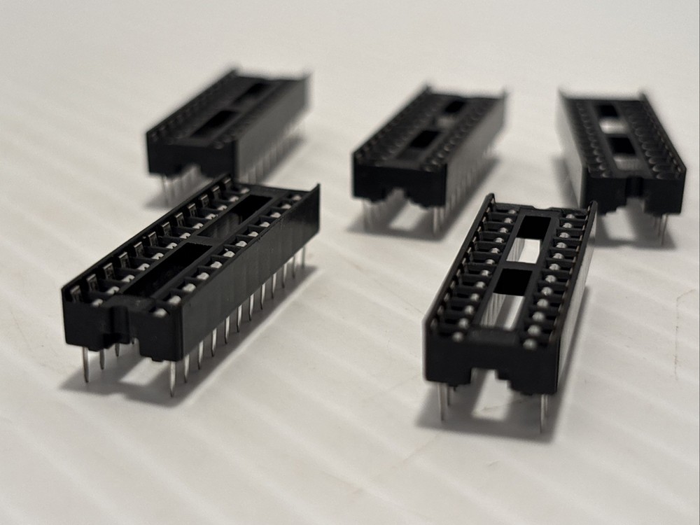 5 Pcs AMP CONNECTOR 24-PIN IC SOCKET DIP BOTTOM