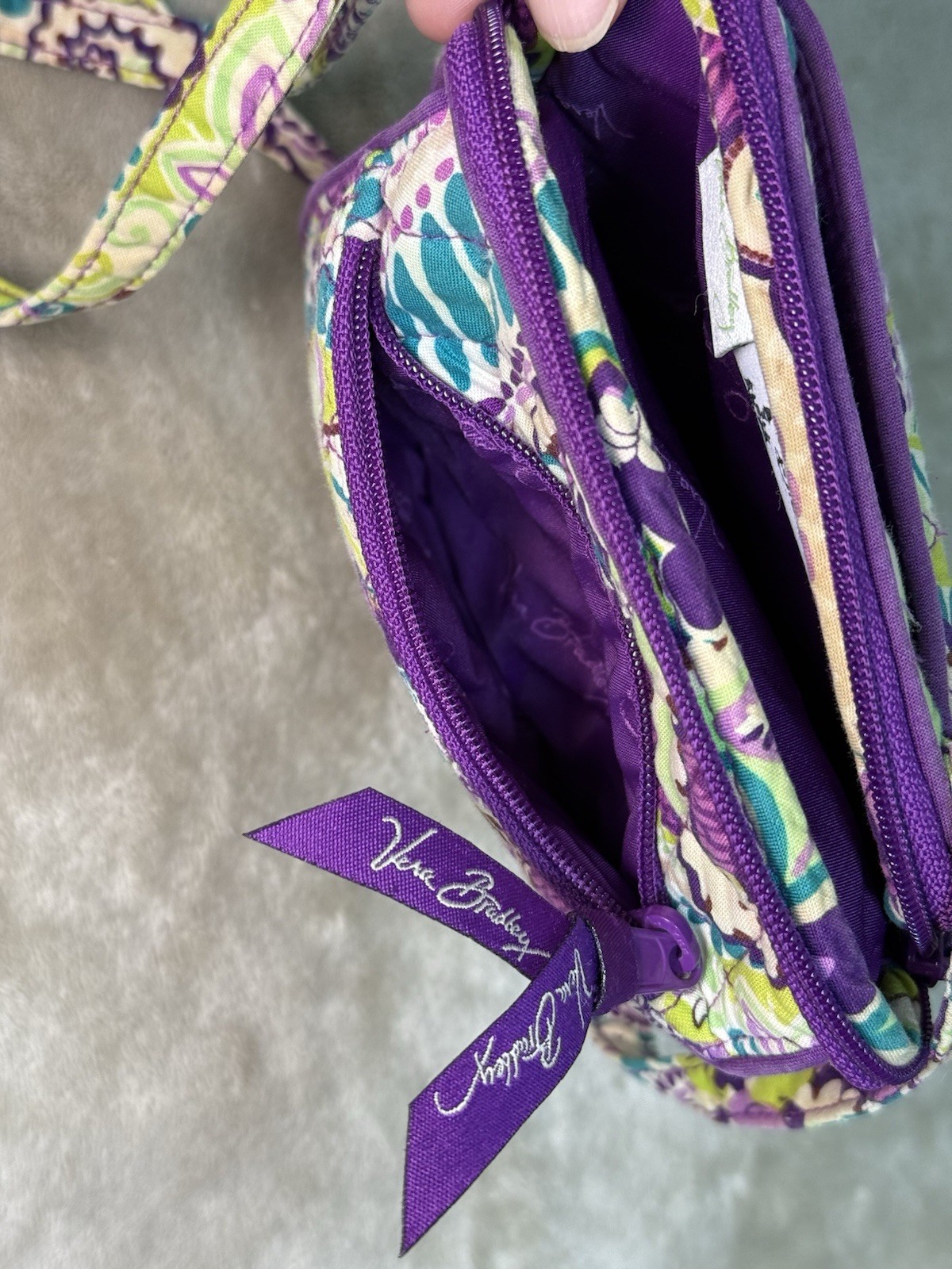 Vera Bradley Disney Parks "Plums Up Mickey Minnie" Small Crossbody Mini Hipster