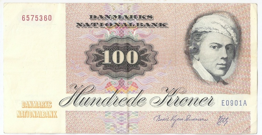 Denmark 100 kroner 1972 (1990)