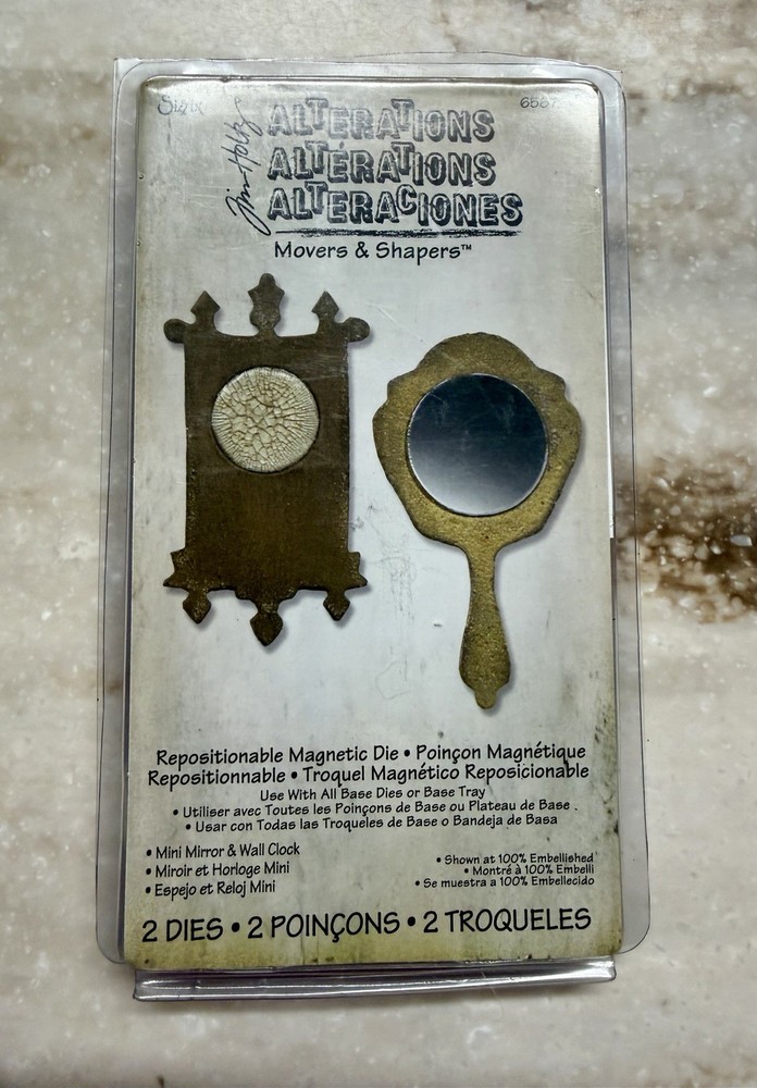 Tim Holtz *MINI MIRROR & WALL CLOCK* Sizzix Alterations MOVERS & SHAPERS 658724