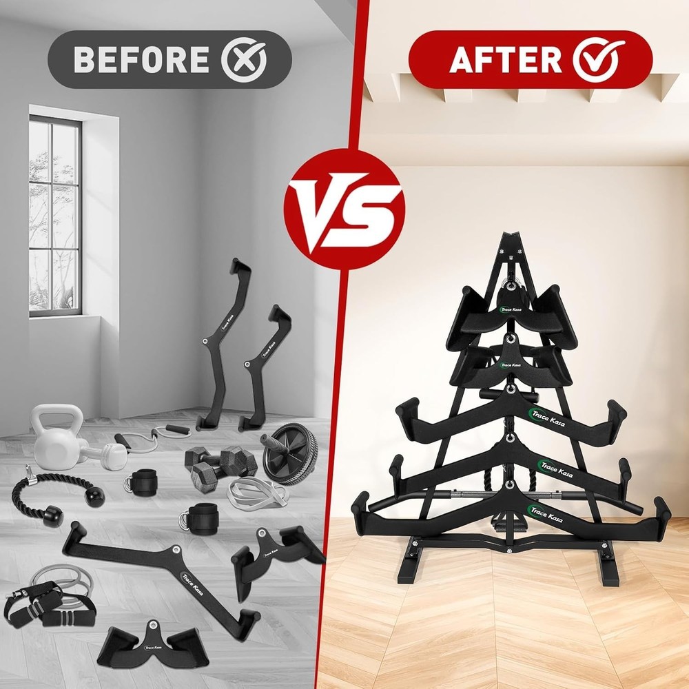 Heavy Duty LAT Pull Down Bar Storage Rack for Gym Attachments