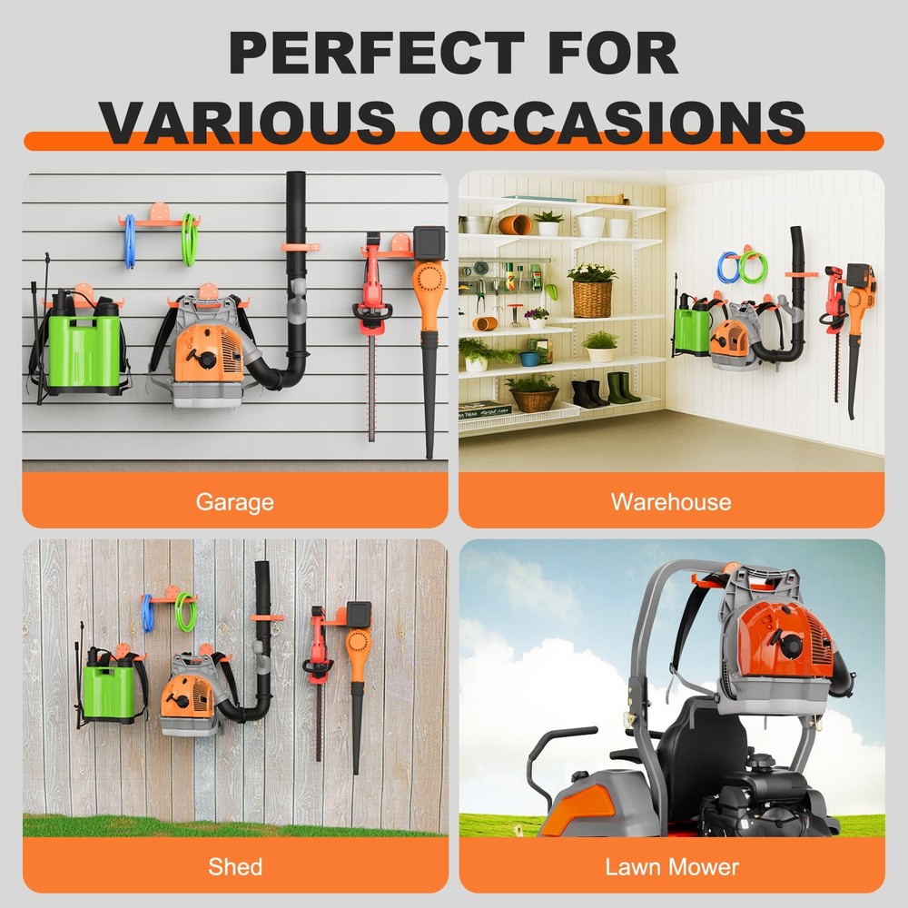 2 Pack Backpack Blower Rack, Heavy Duty Anti-Scratch Leaf 2