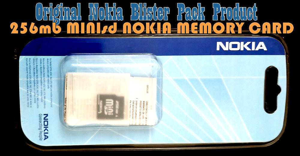 NOKIA MINISD 256MB. ORIGINAL NOKIA BLISTER PACK PRODUCT.