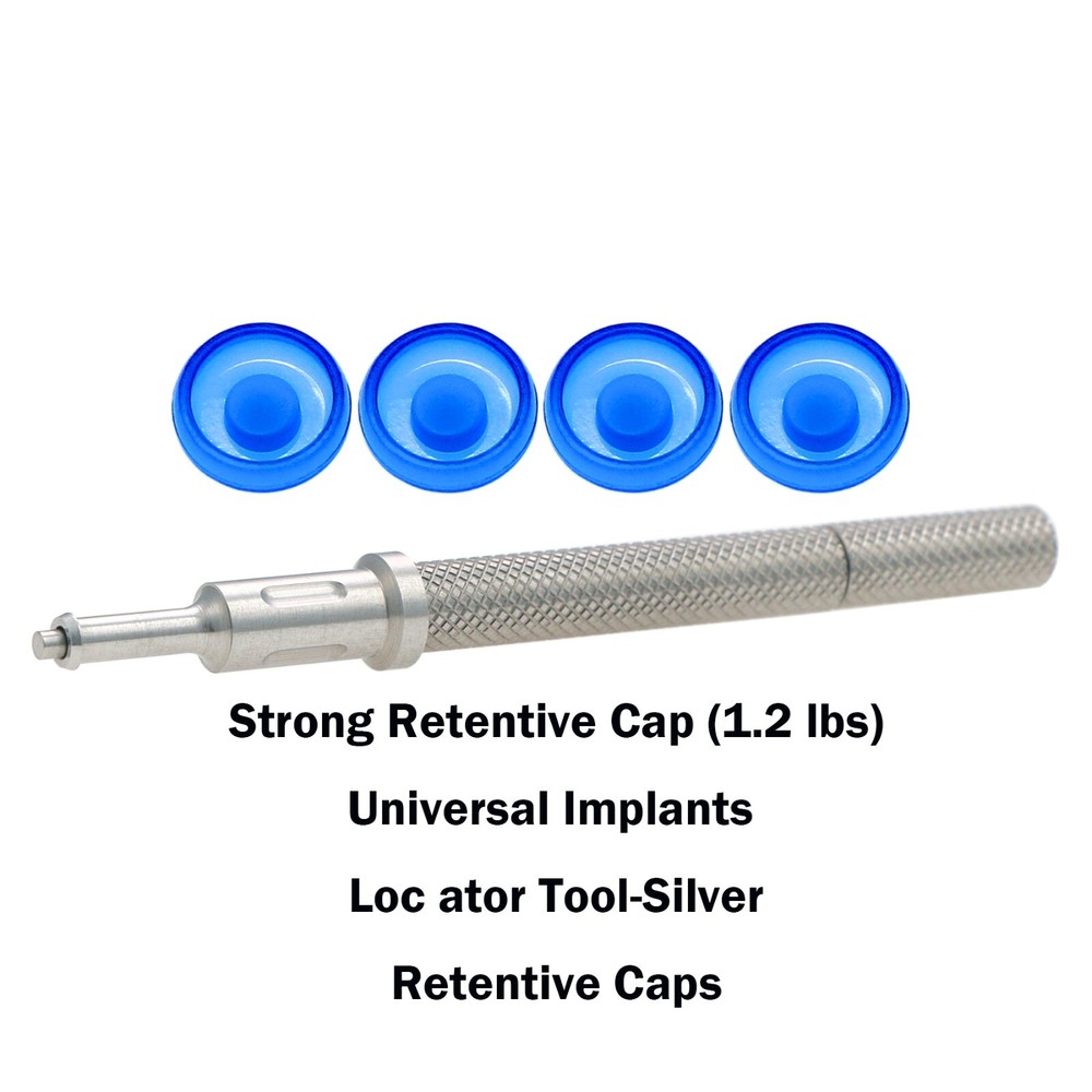 US Retentive Cap 1.2lbs Universal Implant Silver Core Tool Set Insertion/Removal