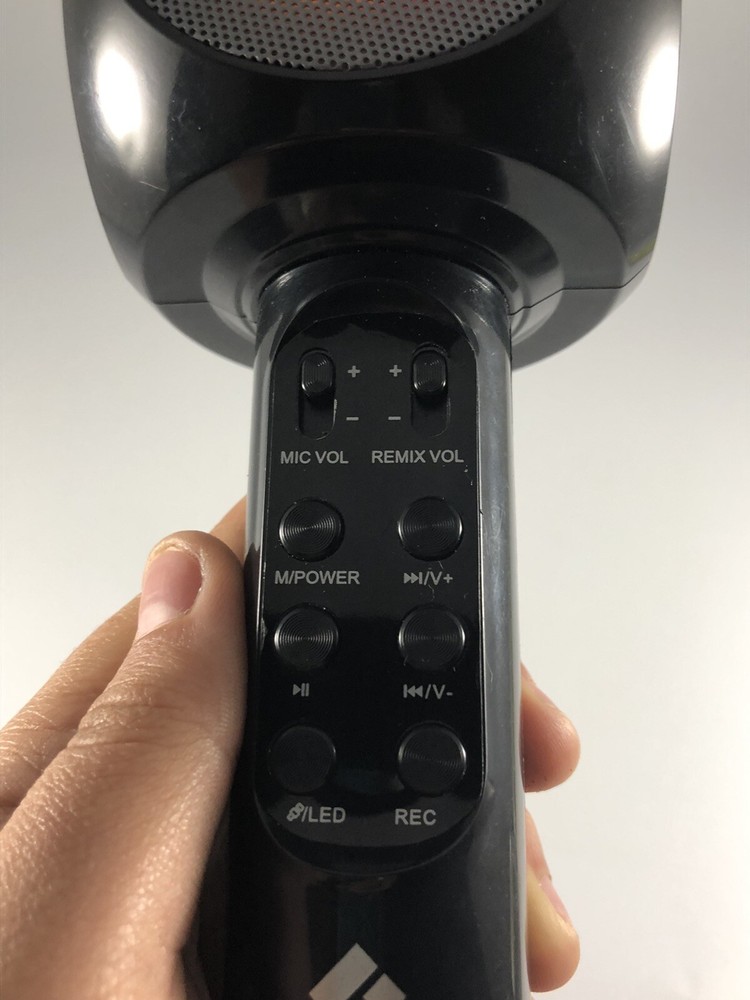 Tech Solutions LED Bluetooth Karaoke Studio Wireless Mic With Speaker Black AW1