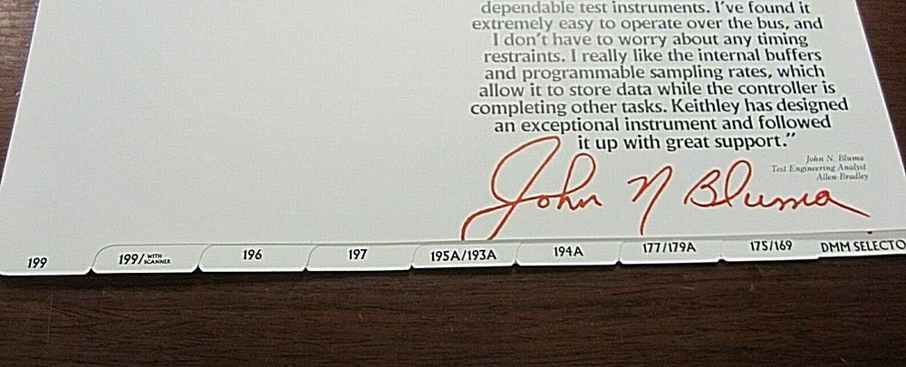 Keithley Digital Multimeters Information Calendar