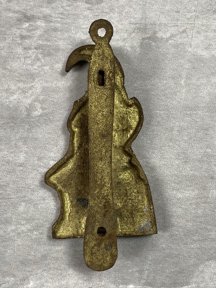 Vintage Solid Brass Mr Punch Door Knocker Complete