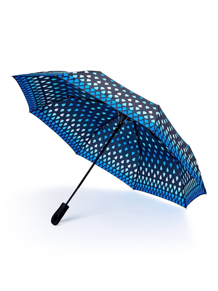 Misty Harbor 42" Automatic Open Rain Umbrella, Raindrops