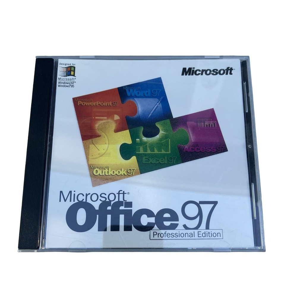 MICROSOFT OFFICE 97 Professional Edition (CD, 1997) w/CD Key Code OEM