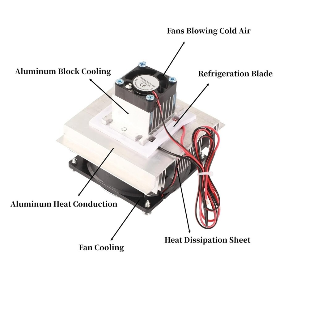 60W Semiconductor Cooling System with Cold End Fan for Electronics Protection