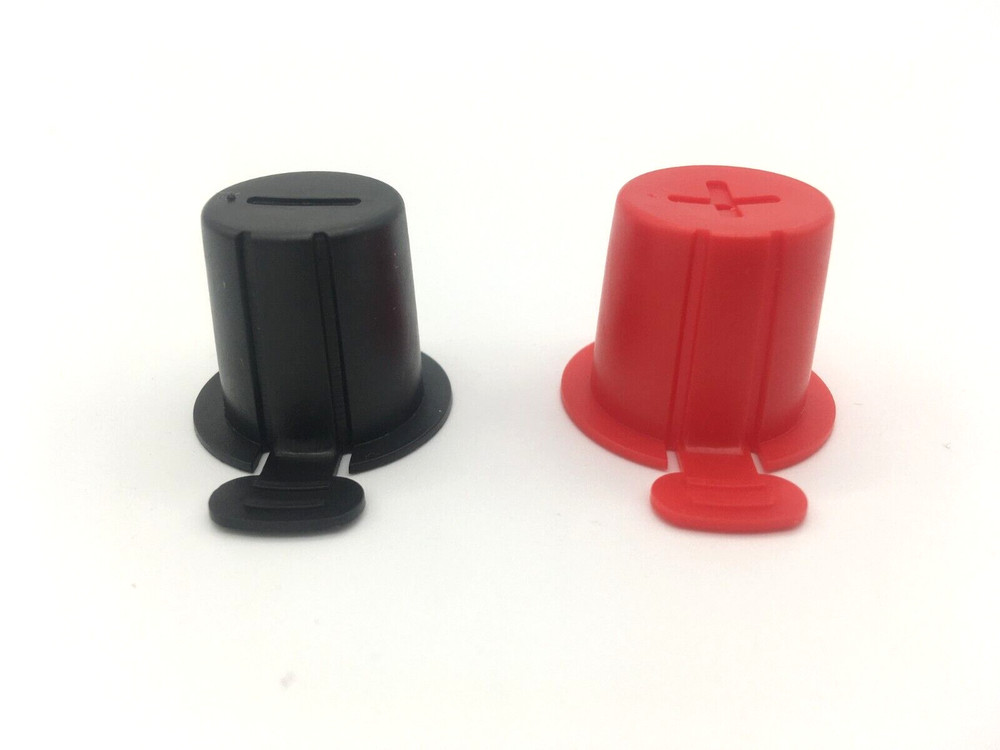 Top Post Plastic Battery Caps- One Red and One Black per set- Protects Terminals