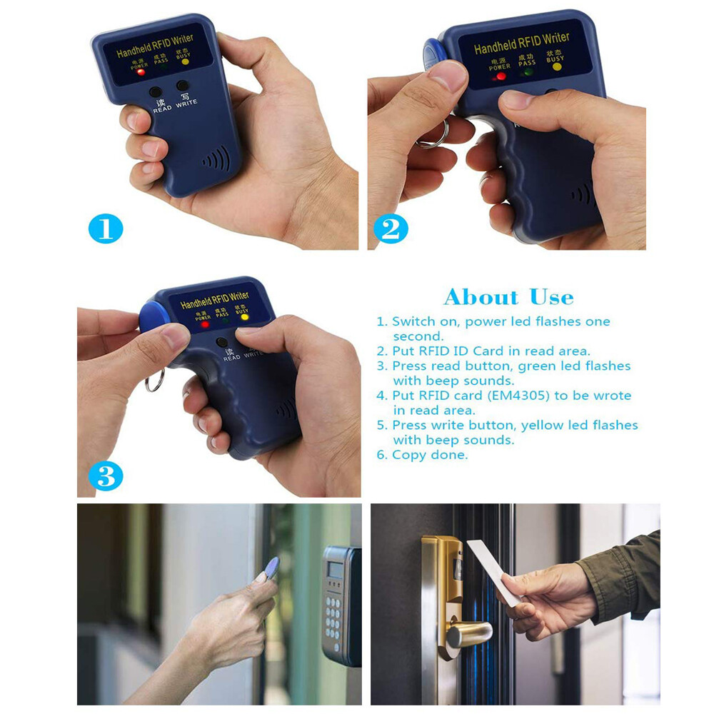 Handheld RFID ID Card Copier Key Reader Writer Duplicator 125KHz+5PCS Tags US