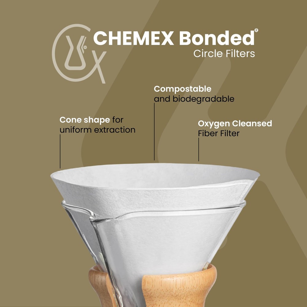 Chemex Bonded Filter - Circle - 100 ct - 2 Pack - Exclusive Packaging