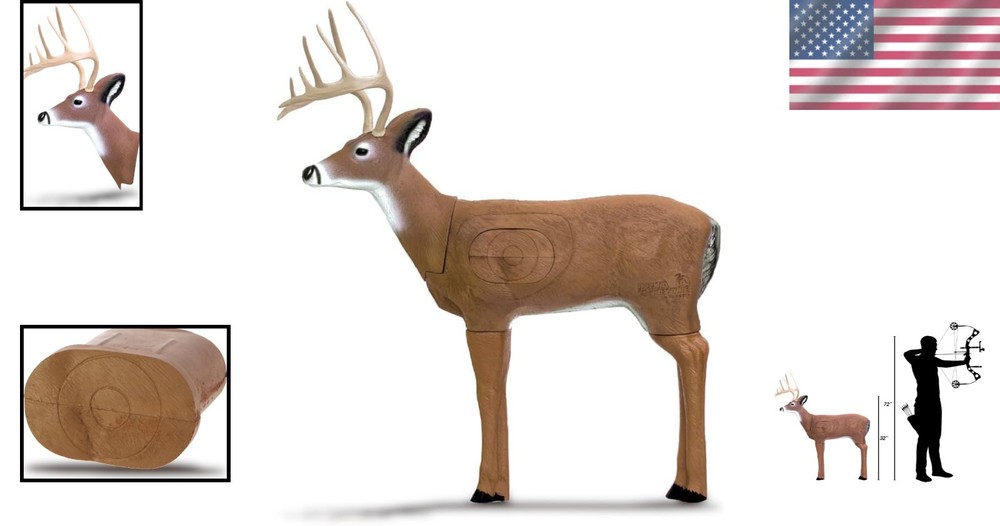 Archery Target Buck Deer 3D with Replaceable Insert and Stakes
