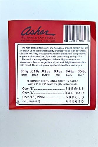 "Asher Guitars Electro Hawaiian ® Lap Steel Strings - Single Set "