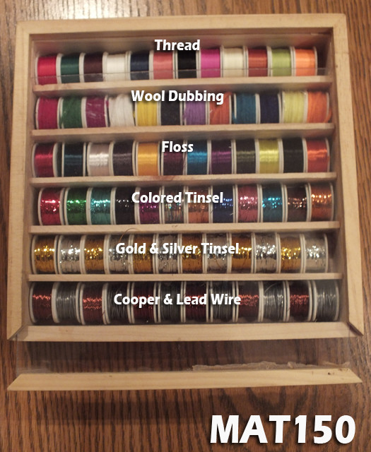 Assorted Fly tying Floss Tinsel Thread Wool Copper & Lead Wire -72 rolls- MAT150