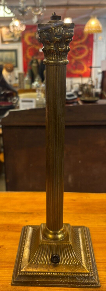 Antique Brass Corinthian Column Table Lamp Base