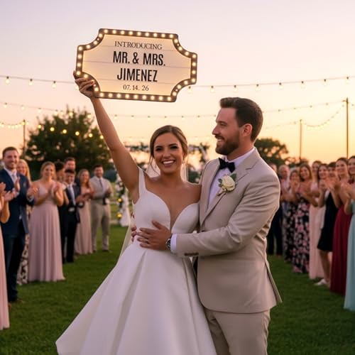 LED Wedding Bottle Service Sign - Personalized - Large - C