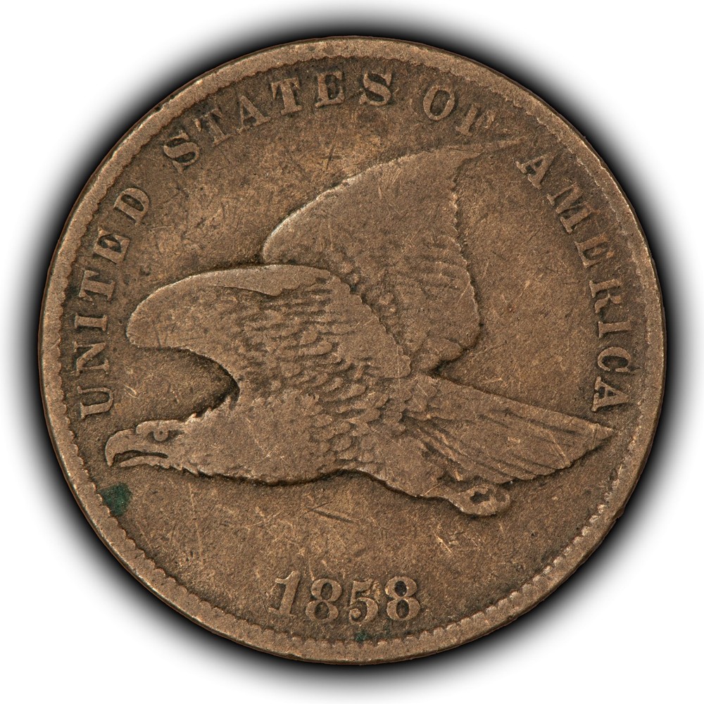 1858 1c Flying Eagle Small Cent - Small Letters - Fine/VF - SKU-Y6261