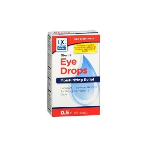 4 Pack Quality Choice Moisturizing Redness Reliever Eye Drops 0.5Oz Each