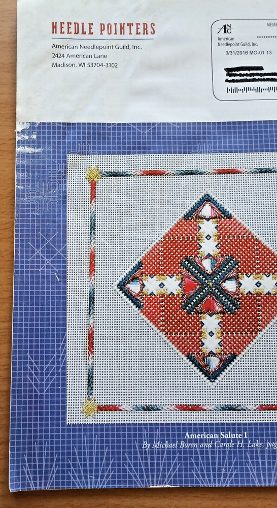 Needle Pointers Magazine July 2015 ANG Needlepoint Pattern