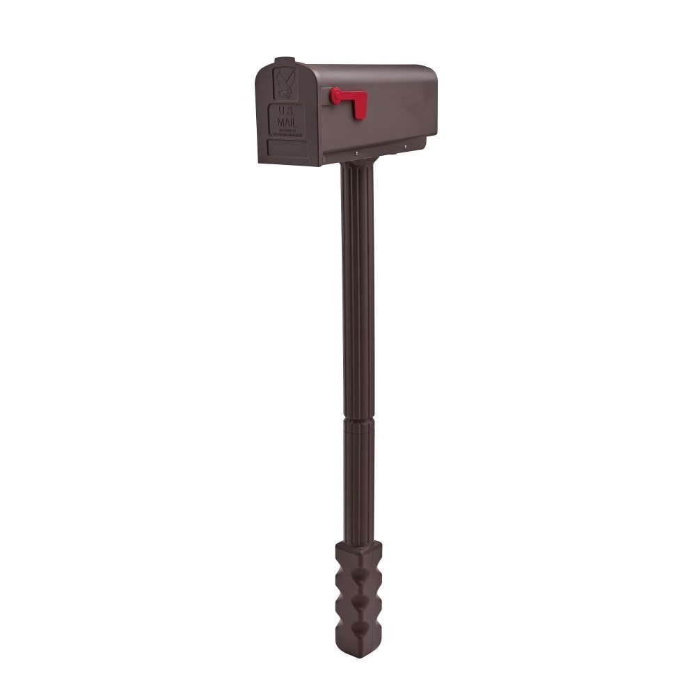 Medium Mocha Mailbox and Post Kit with Plastic Construction