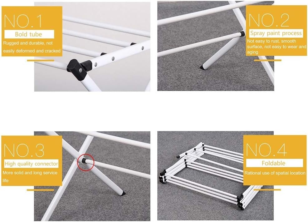 Energy-Saving Collapsible Clothes Drying Rack with Rust-Resistant Chrome Finish