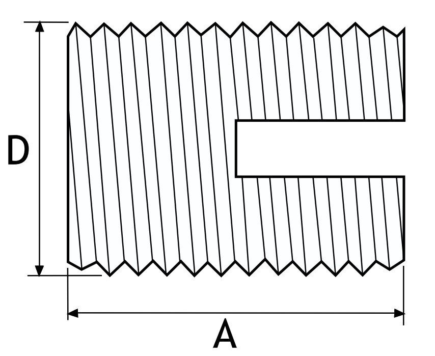 M4 X 8 SCREW-SERT BRASS INSERT FOR PLASTIC