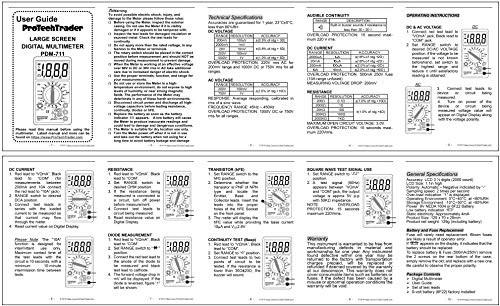 Large Screen Multimeter - Volts Ohms Amps Large Screen Multimeter PDM711