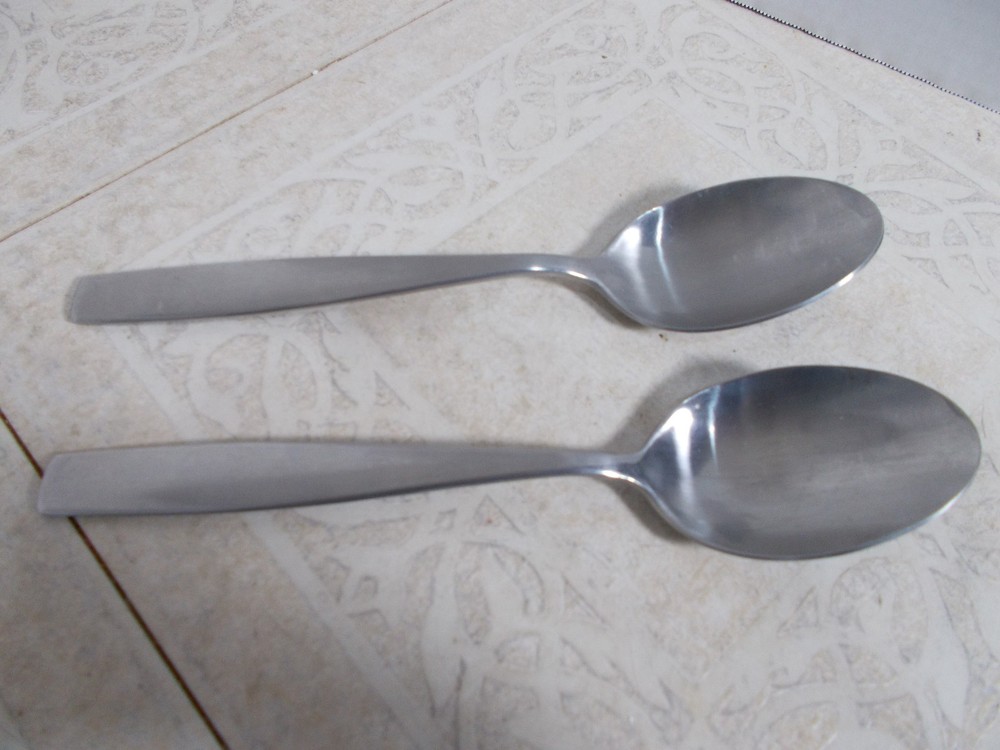 2-  Oneida Satin Finish Solid Serving Spoons  (D-2)