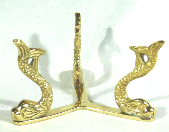 Sphere Stand DOLPHIN Design Brass Color Medium Size