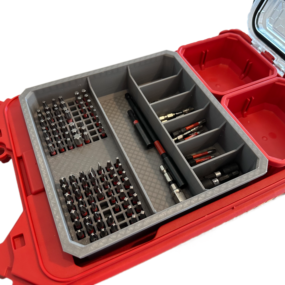 Impact bit holder insert for Milwaukee PACKOUT Low Profile Organizers