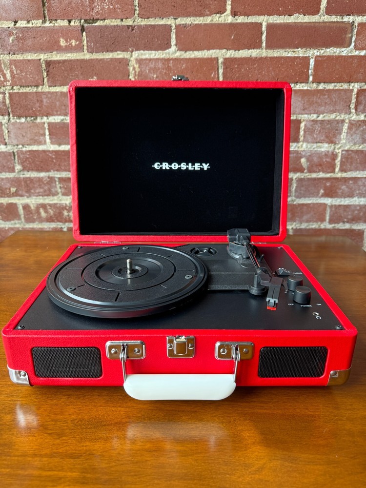 Open Box- Cruiser Plus Portable Turntable with Bluetooth In/Out - Red