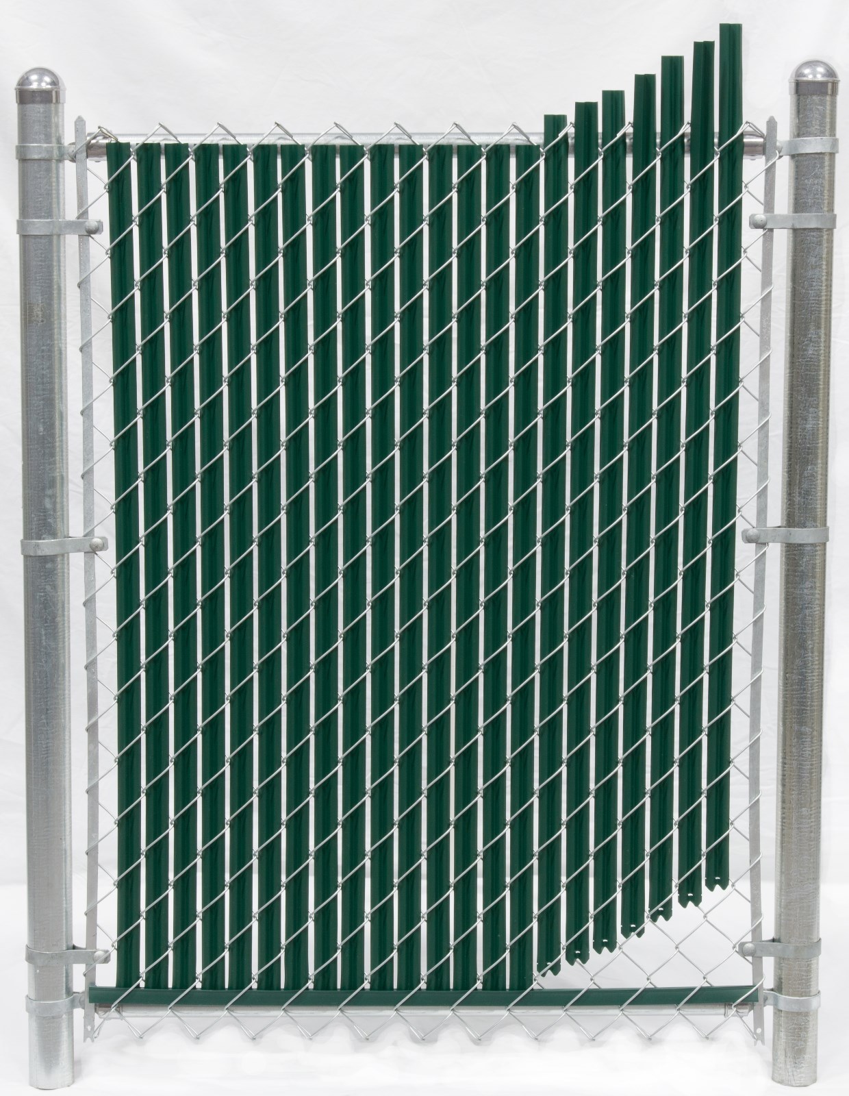 6 ft High Green Wave Slat™ Single Wall Privacy Chain Link Fence Slats