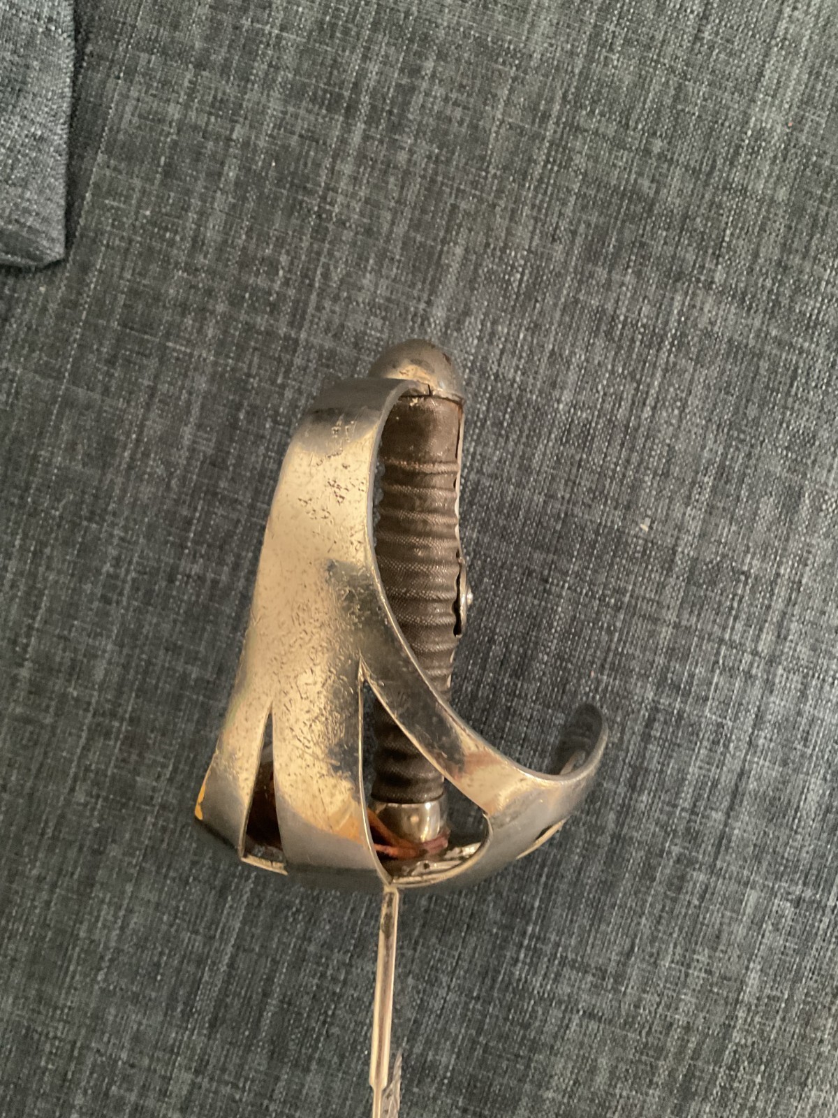 Rare dedication engraved and blued blade German Empire train basket hilt saber