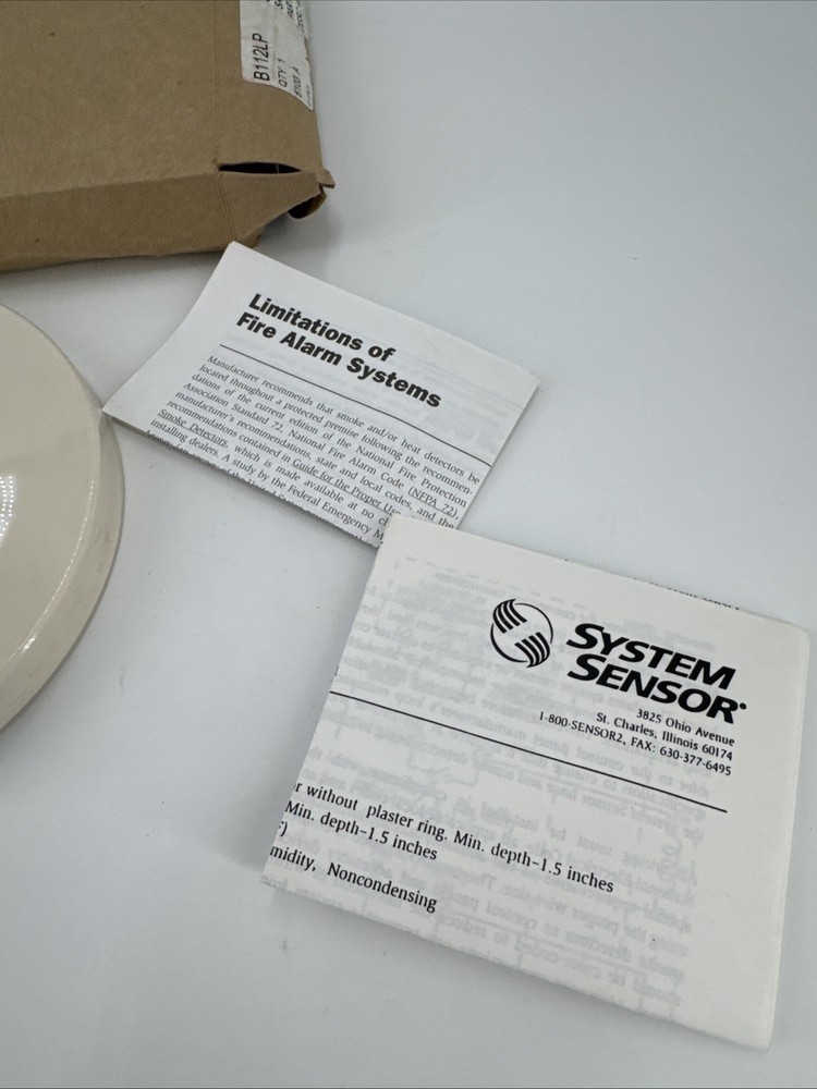 Smoke Detector Base, 6", 4 Wire W/Relay, 24 Volt. System Sensor Model #B112LP