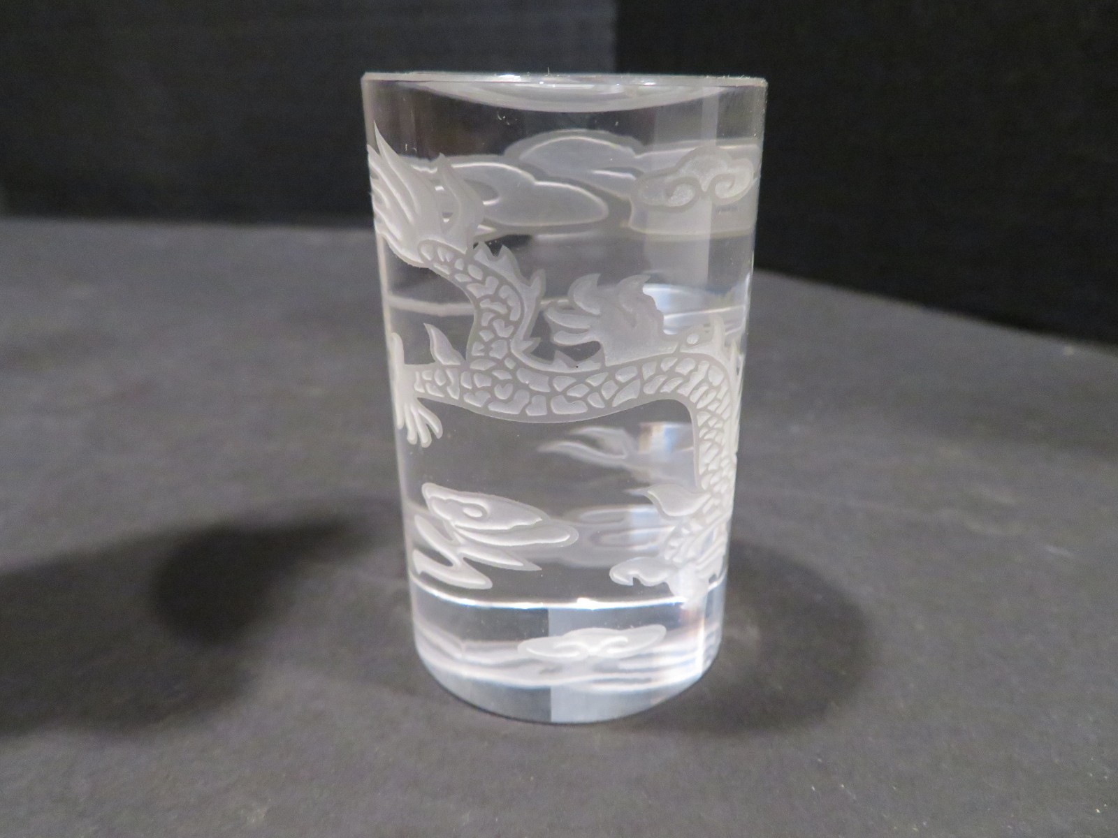 Etched Glass Dragon Roulette Win Marker - Glass Roulette Dolly Win Marker -