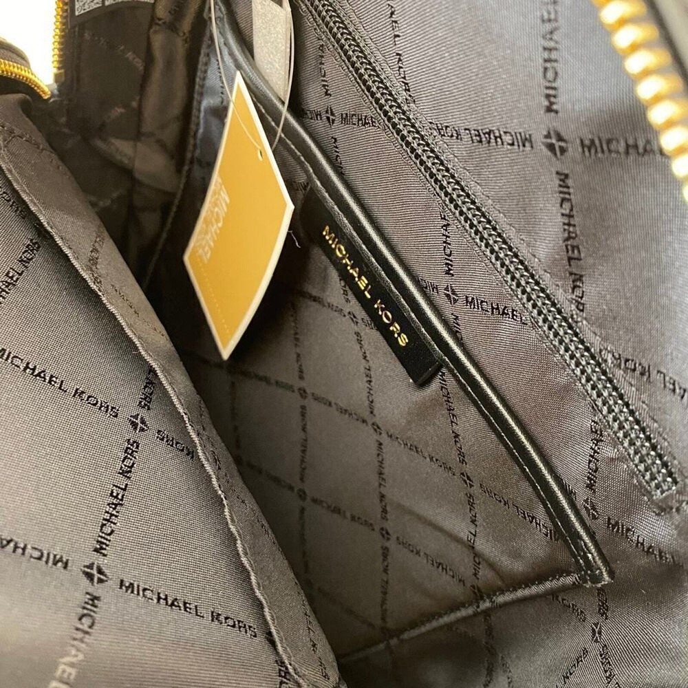 NWT Michael Kors Jaycee Medium Zip Pocket Backpack Black new