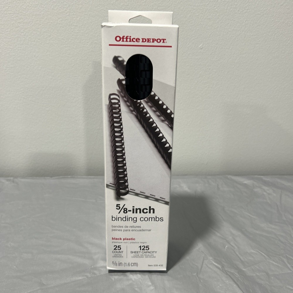 25 Office Depot  5/8" BINDING COMBS BLACK