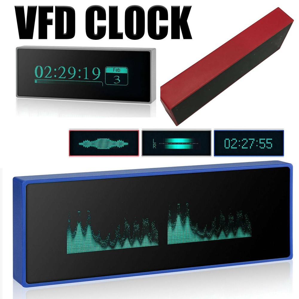 Audio VFD Clock Music Spectrum Display Sound Level Indicator Dot Matrix MIC